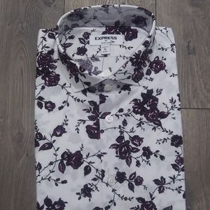 Nwt Express Mens Floral Button Down M 